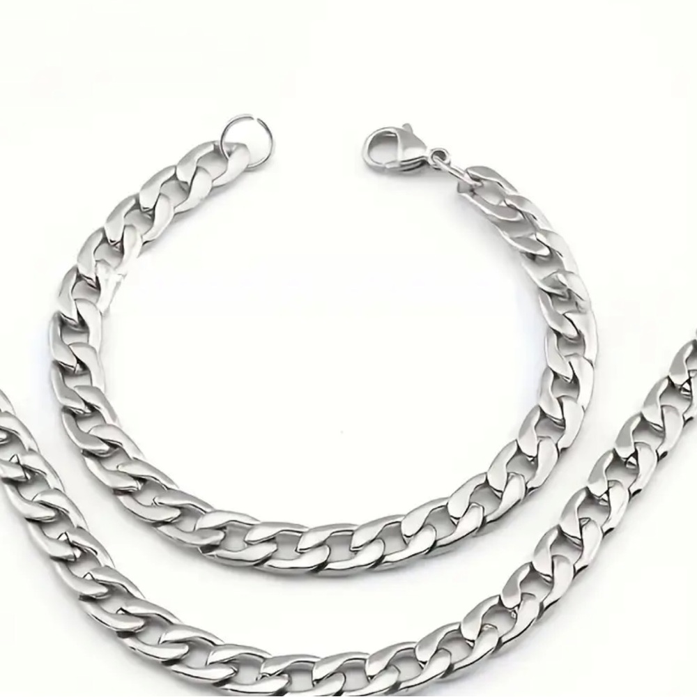 Stainless steel chain Necklace and Bracelet Set